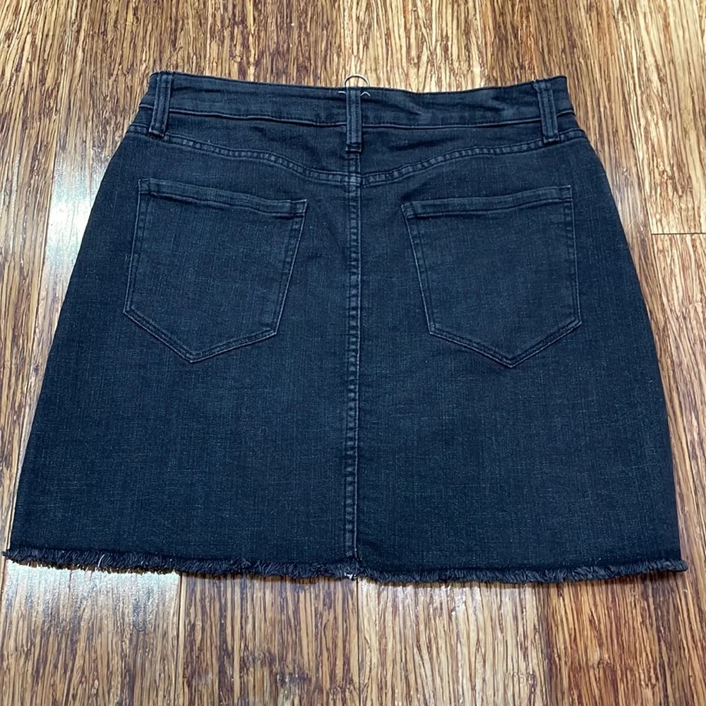 Arizona Jean Co black zip front denim mini skirt size 9