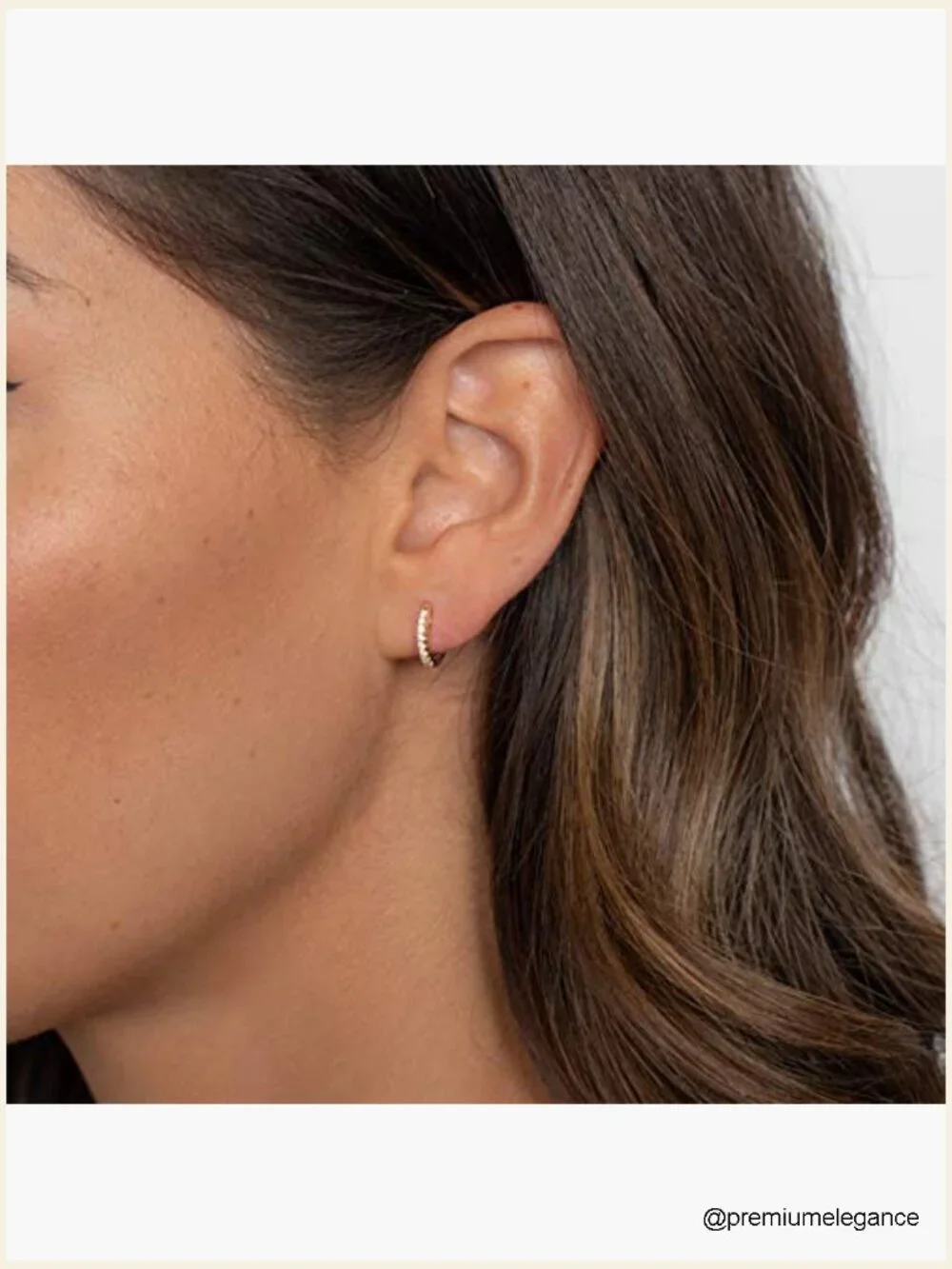 14K Gold Plated Cubic Zirconia Huggie Stud Earrings Cuffs
