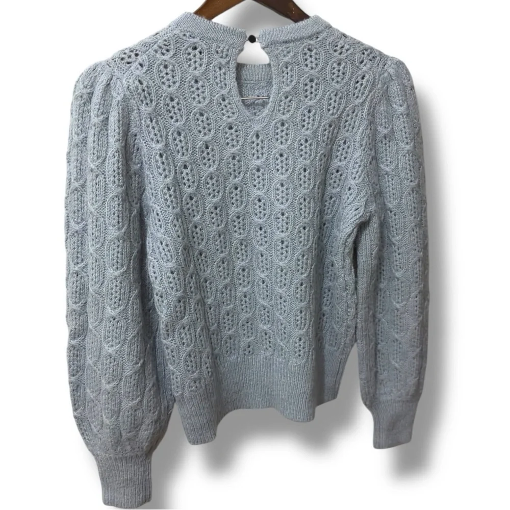J.Crew | NWOT Light Blue Alpaca Wool Blend Cable Knit Sweater (Size S)