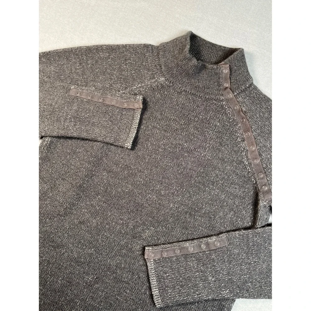 AXS Performance Mock Neck Snap Pullover Sweater Sparkle‎ Heather Gray Women's M