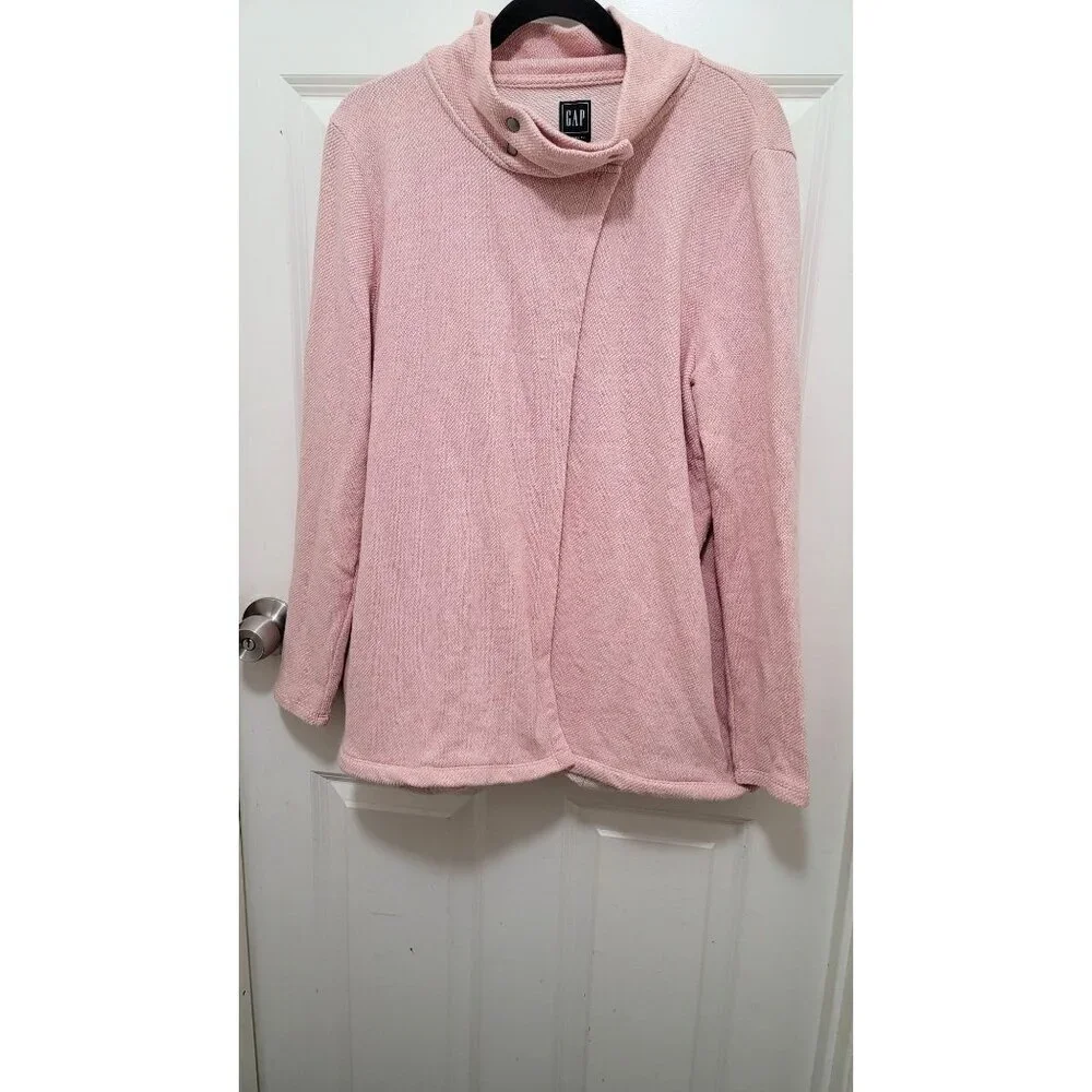 Gap Maternity Nursing Womens Cozy‎ Pink Snap-Button Sweater Jacket Size L