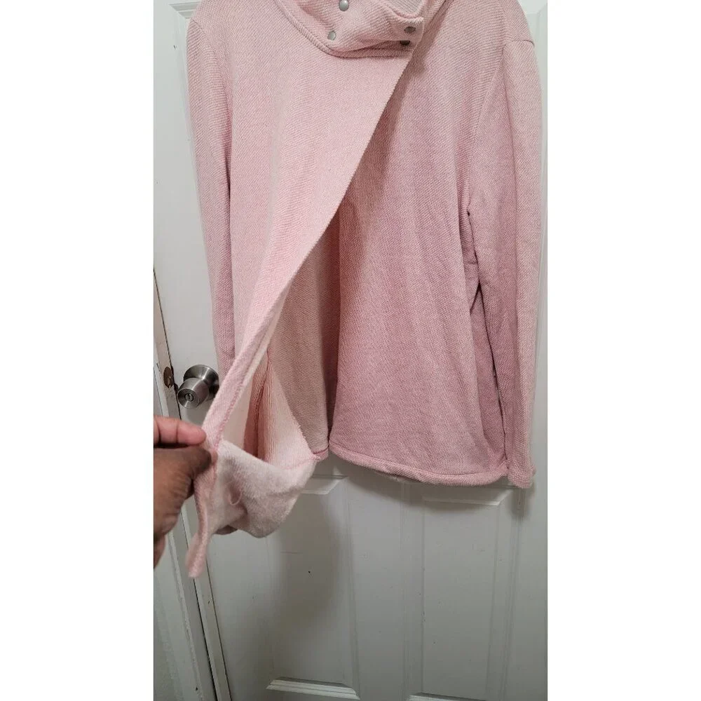 Gap Maternity Nursing Womens Cozy‎ Pink Snap-Button Sweater Jacket Size L
