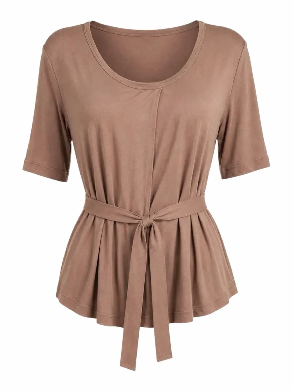 J. Crew Short Sleeve Scoop Neck Side Tie Tee Dusty Pink Size S