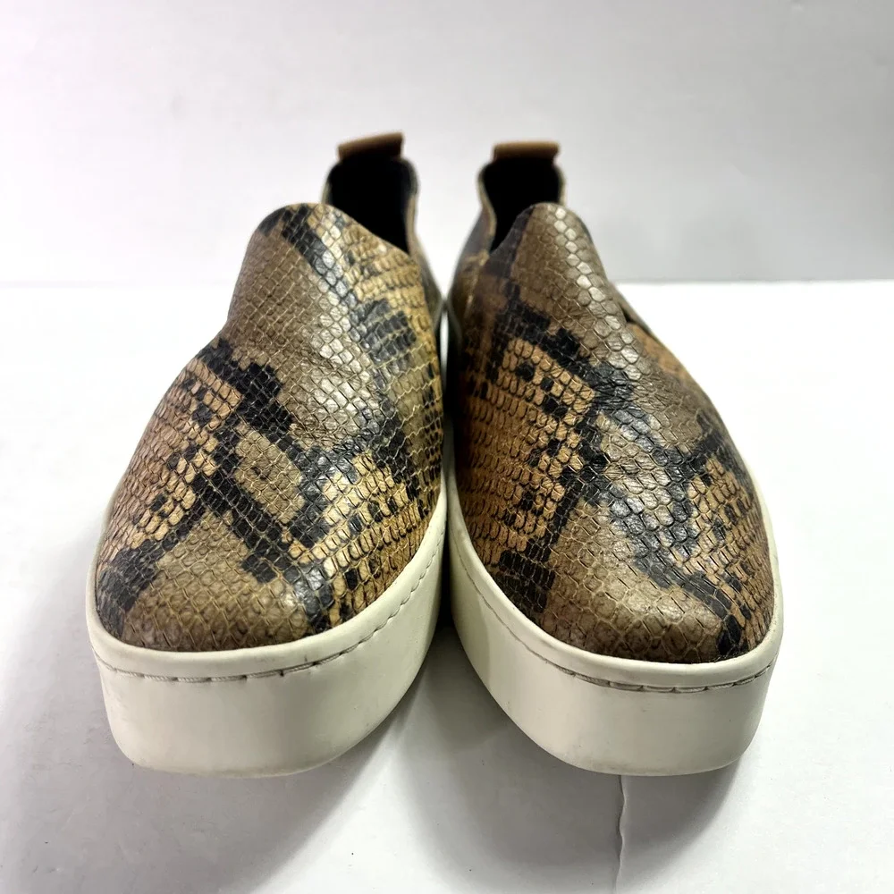 Vince Sneakers Womens 7.5M EUR 37.5 Saxon 2 Snakeskin Leather Platform Slip On