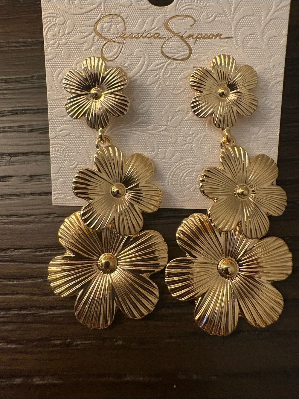 Jessica Simpson gold earrings
