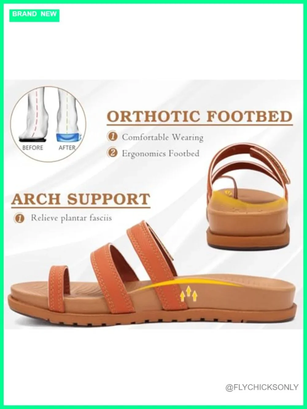 Womens Adjustable Slides Sandals With Arch Support Comfort Plantar Fasciitis