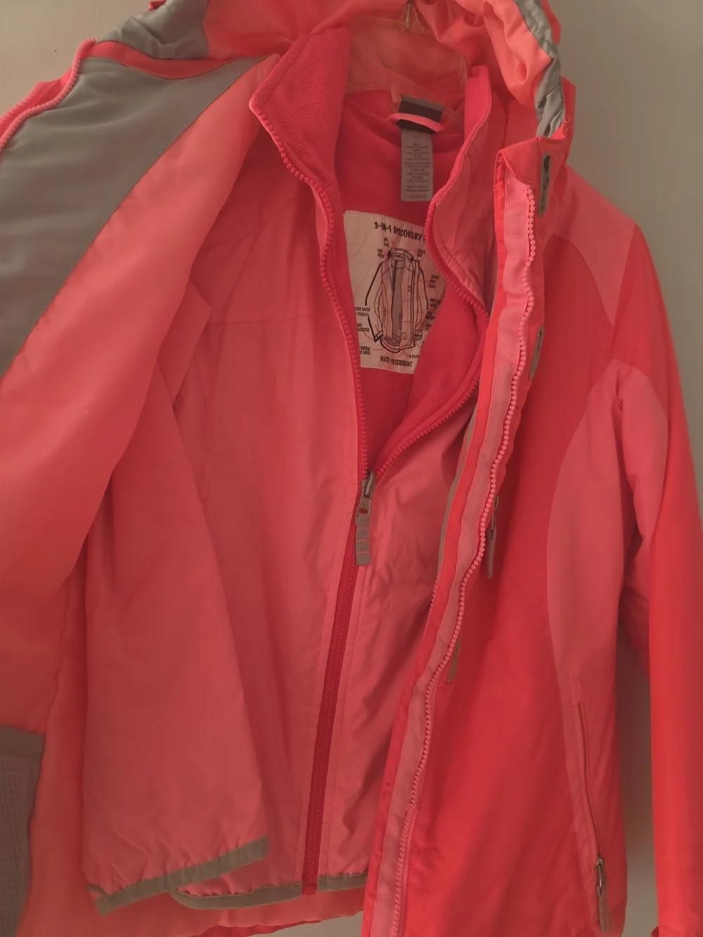 Champion Women's Coral-Red Hooded Ski Jacket