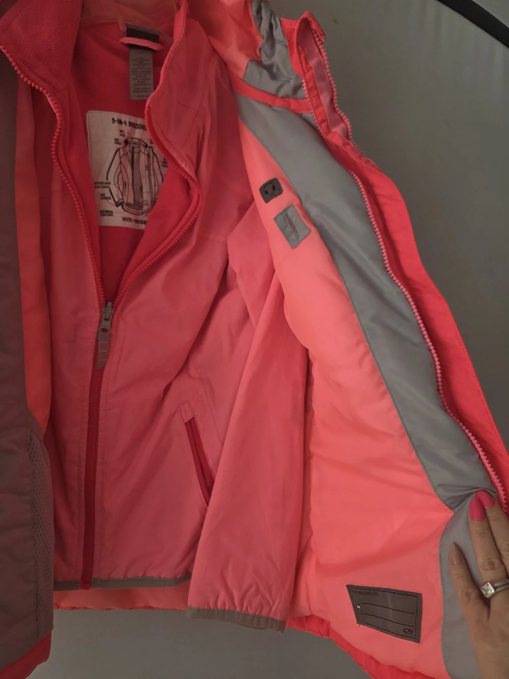 Champion Women's Coral-Red Hooded Ski Jacket