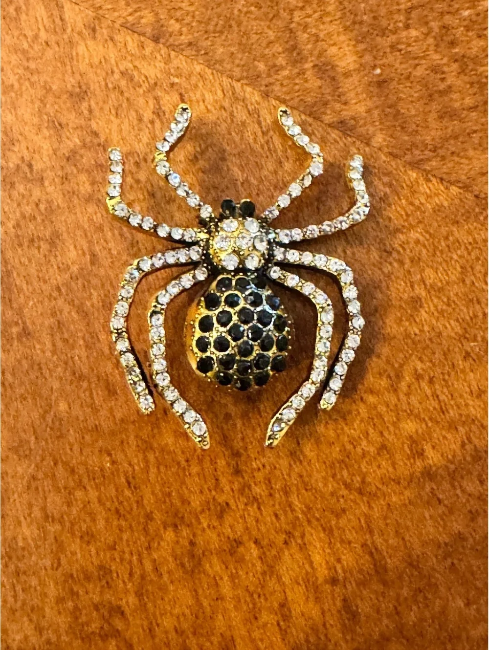 Vintage Style Spider Brooch with Rhinestones 371