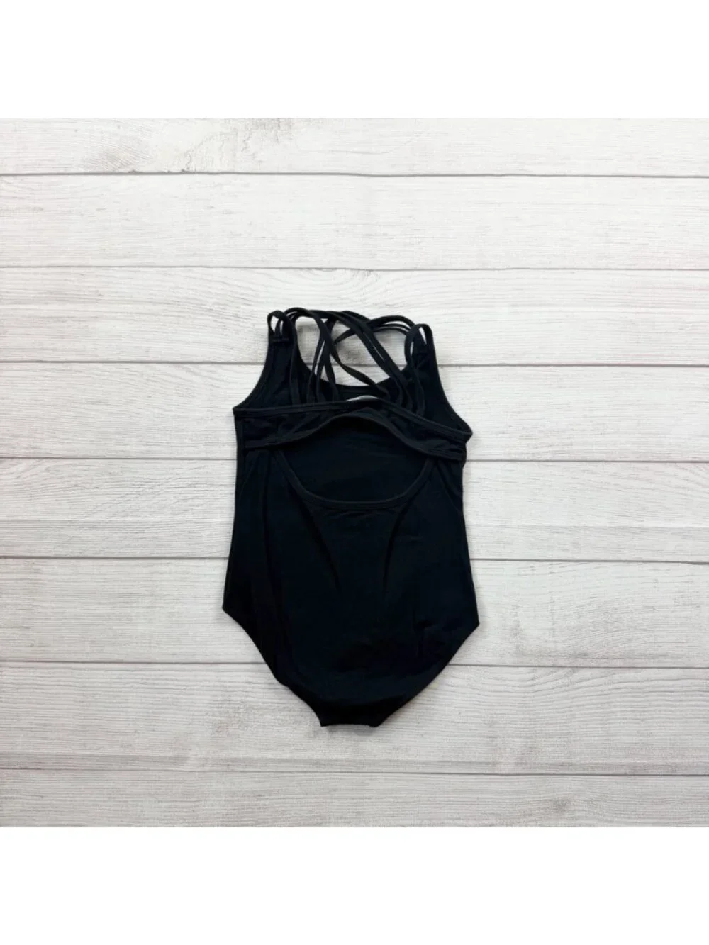 Arshiner Girls Black Strappy Back Dance Leotard 130 6-7