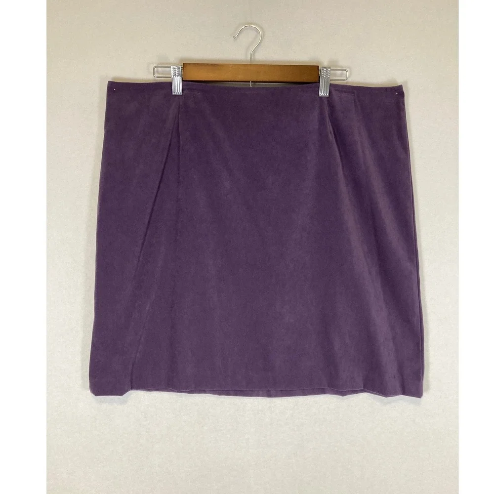 Whimsigoth Whos‎ Tracy by Tracy Evans Women 18 Purple Faux Suede Mini Skirt Plum