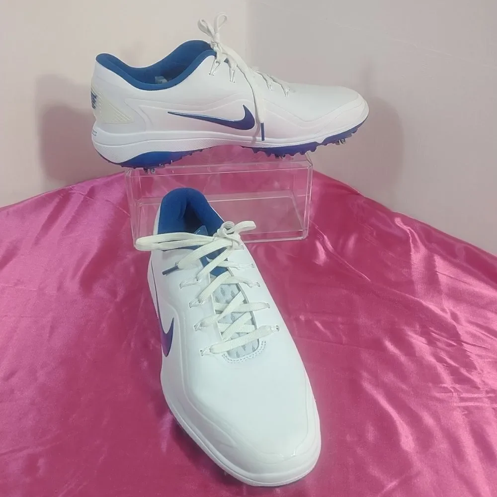 Nike Mens SZ 9 React Vapor 2 Golf Shoes White Blue BV1135-102 NWOB.