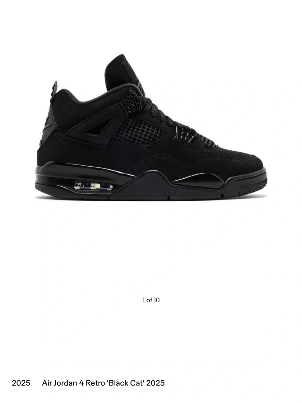 Nike Air Jordan 4 Retro 'Black Cat' - Black