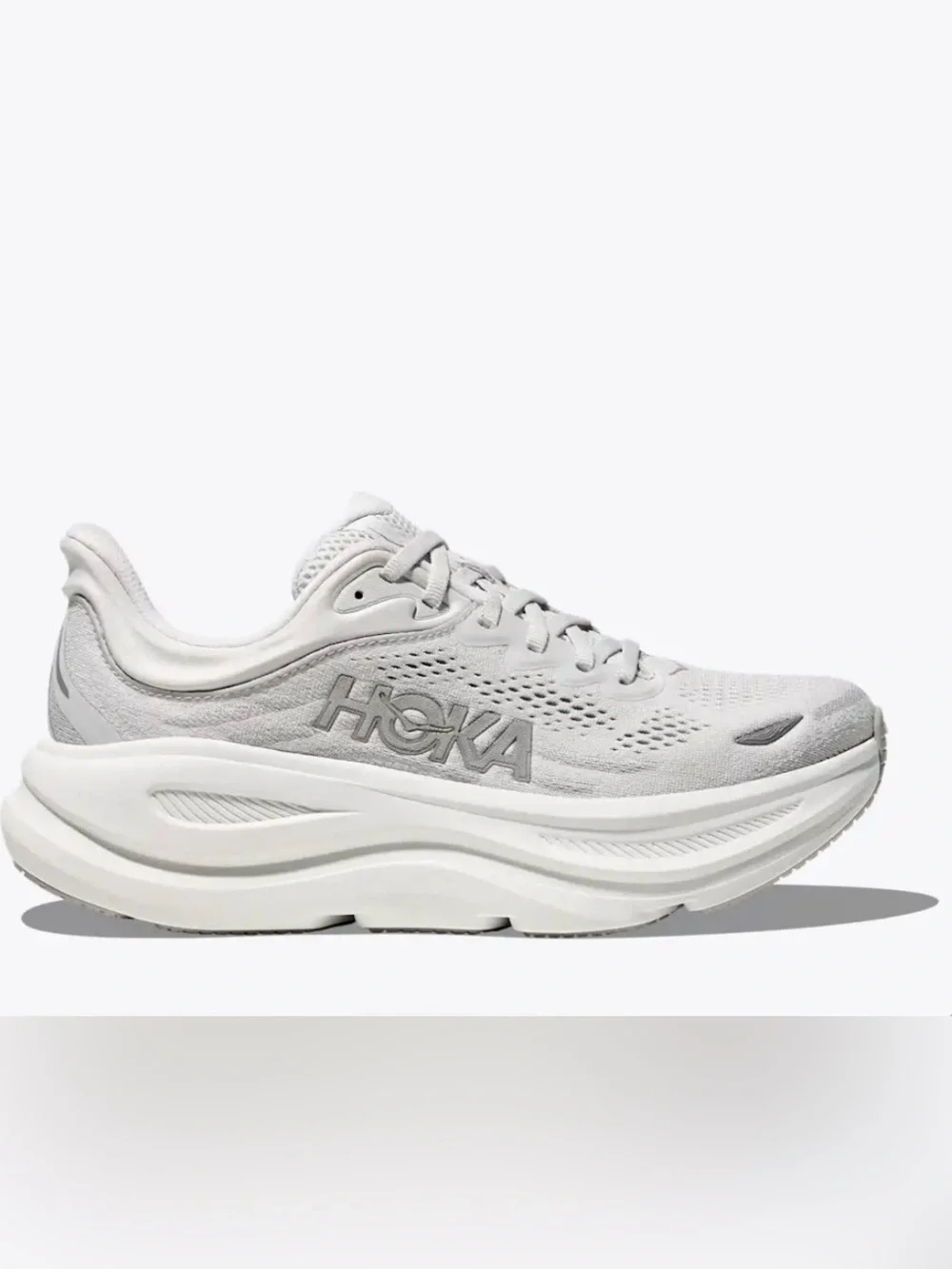 Hoka Women's White and Light Gray Running Sneaker