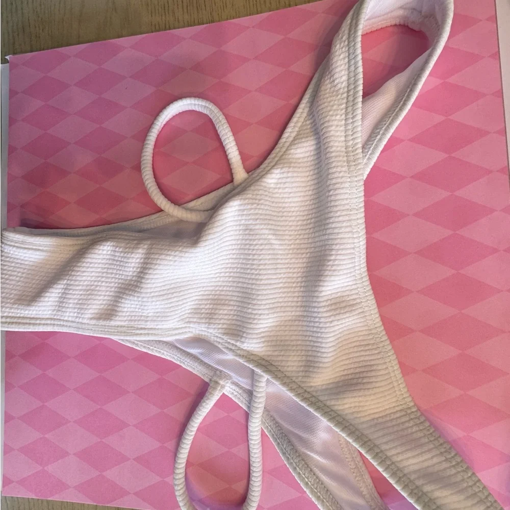 Sherry DC White Ribbed Bikini Set NWT
