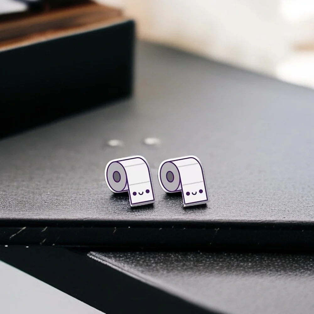 Quirky Toilet Paper Stud Earrings - Humor for Your Ears! 🧻 NWT Funny Studs