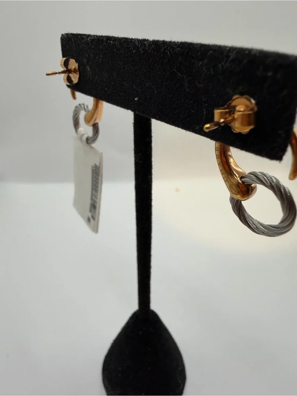 Charriol Two-Tone Rose Gold and Silver Circle Drop Earrings