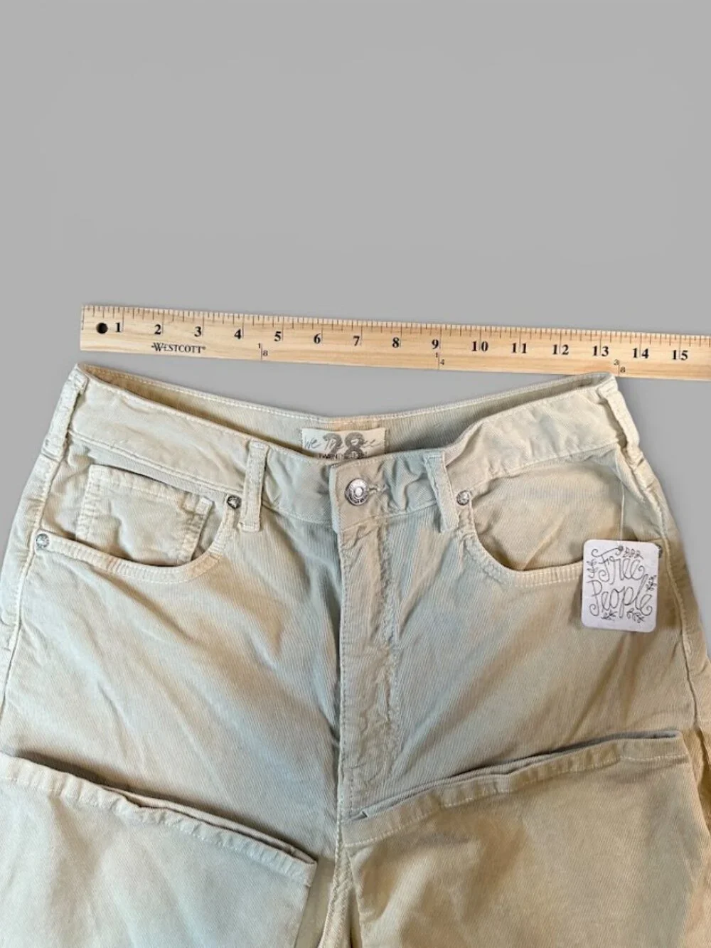 NWT Free People We The Free Sz 28 Corduroy Barrel Jeans High Rise Ivory