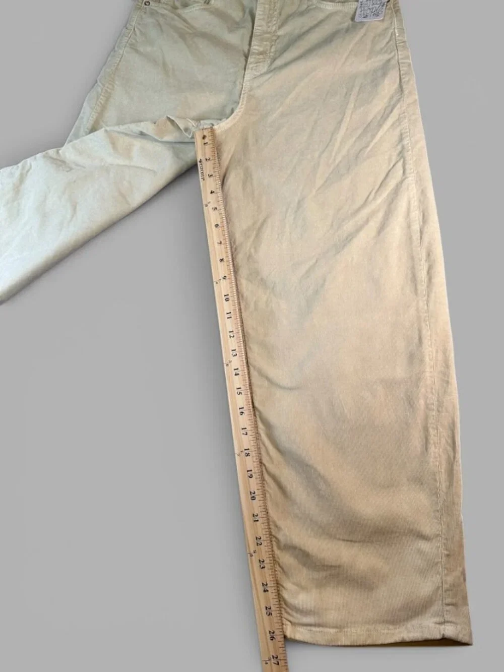 NWT Free People We The Free Sz 28 Corduroy Barrel Jeans High Rise Ivory