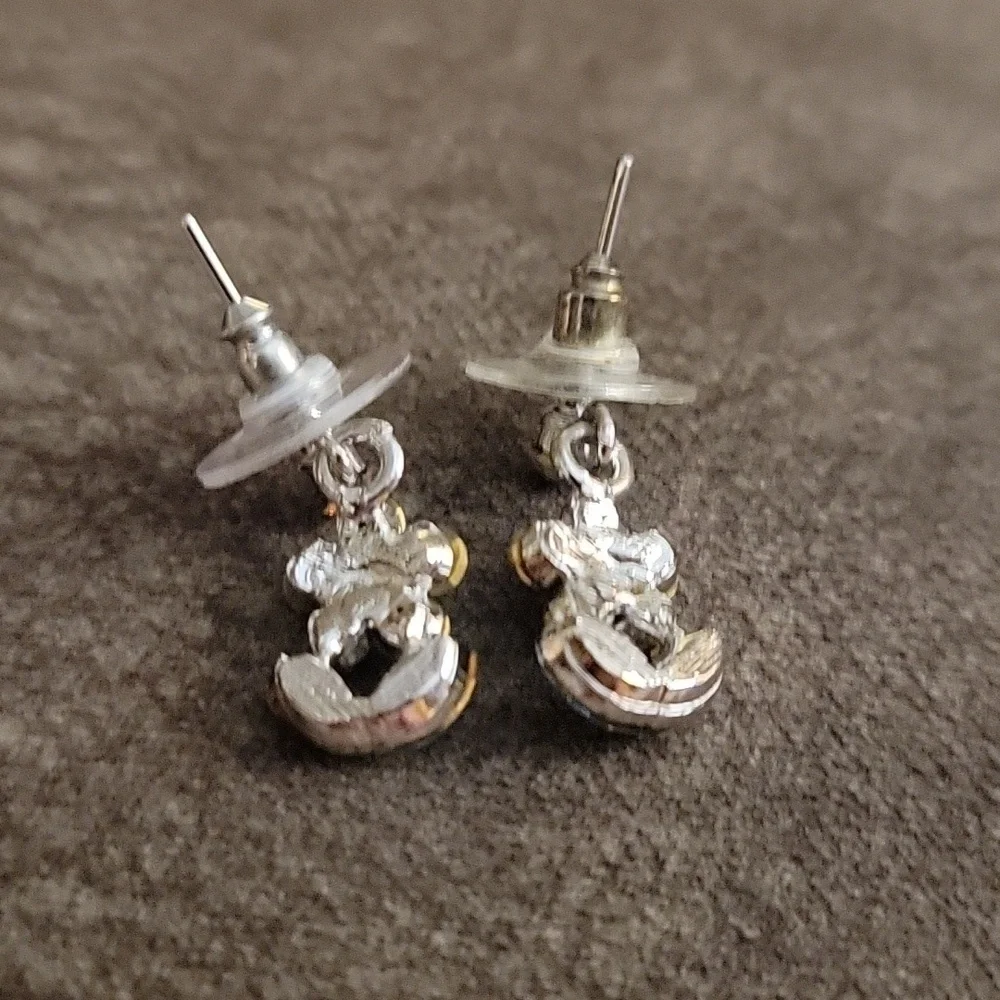 3/$30 Dainty Baby Blue Crystal Floral Post Earrings