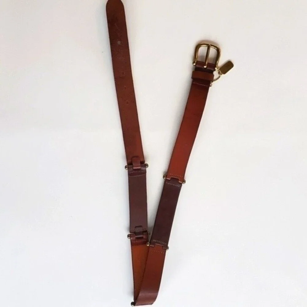 FOSSIL BROWN LEATHER TWO-TONE BELT SIZE LARGE