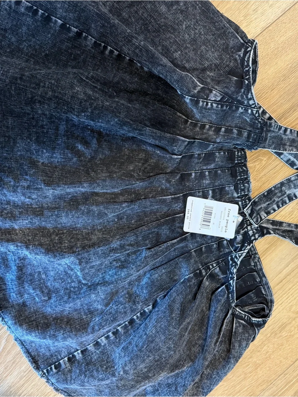 Free People Washed Black Denim Sundress