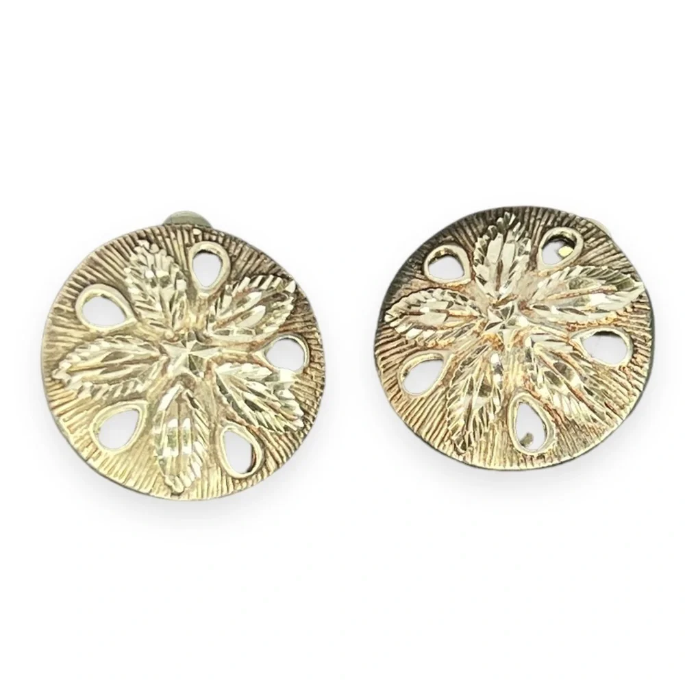 Sterling Sand Dollar Clip-on Earrings