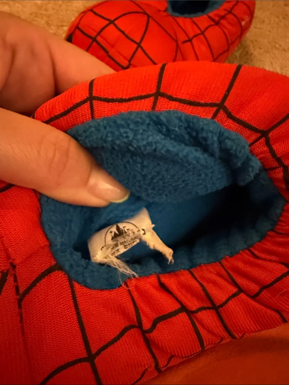 Kids Spider-Themed Red One Piece Slippers
