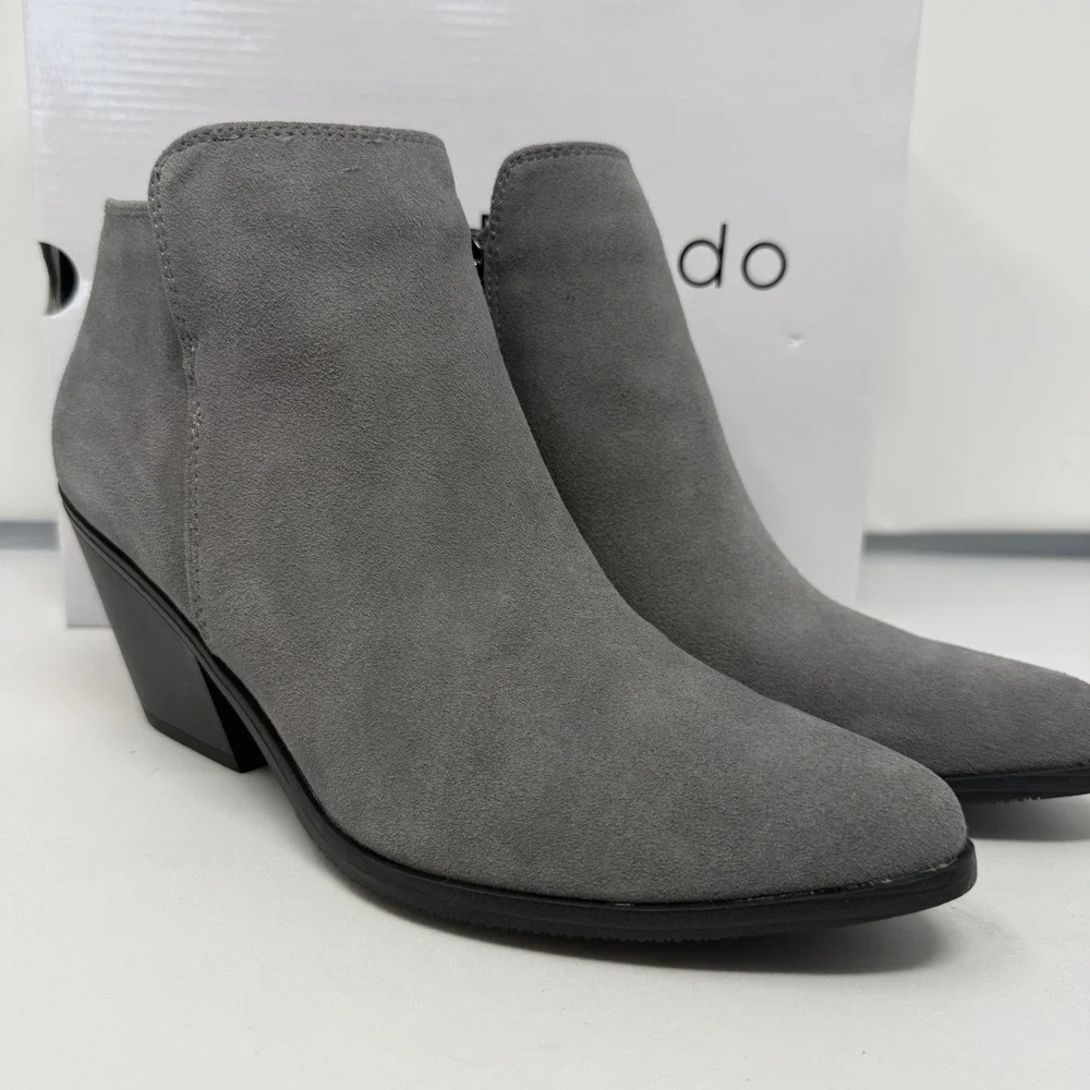 Blondo Noel Grey Suede Waterproof Ankle Boots Womens 8.5 M NOEL01SD 615
