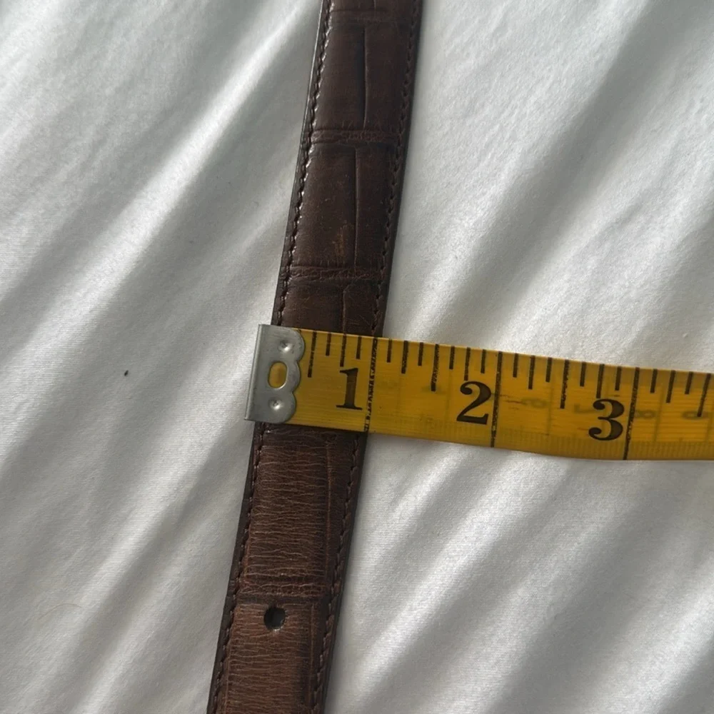Italian Crocodile 🐊 brown belt with solid brass buckle