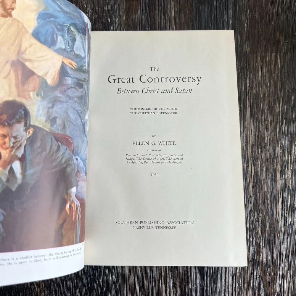 The Great Controversy Between Christ and Satan E.G. White Stone Marbling Edges