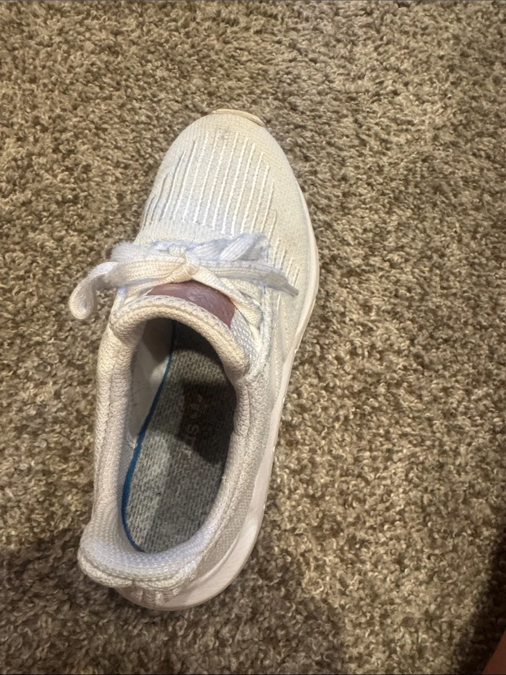 adidas Womens White Sneakers with Copper Tongue Detail