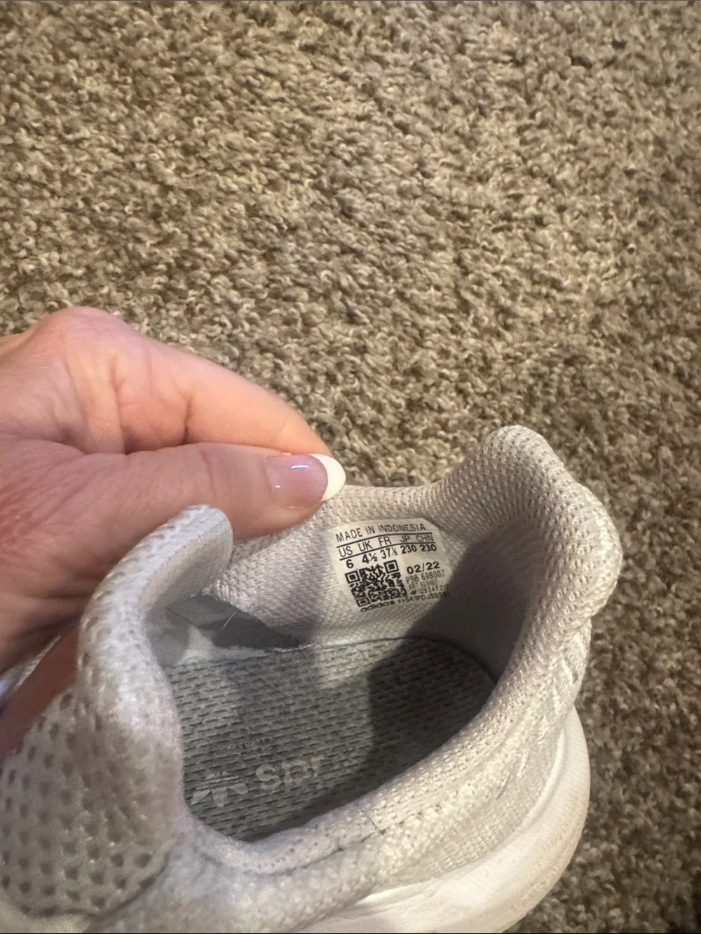 adidas Womens White Sneakers with Copper Tongue Detail