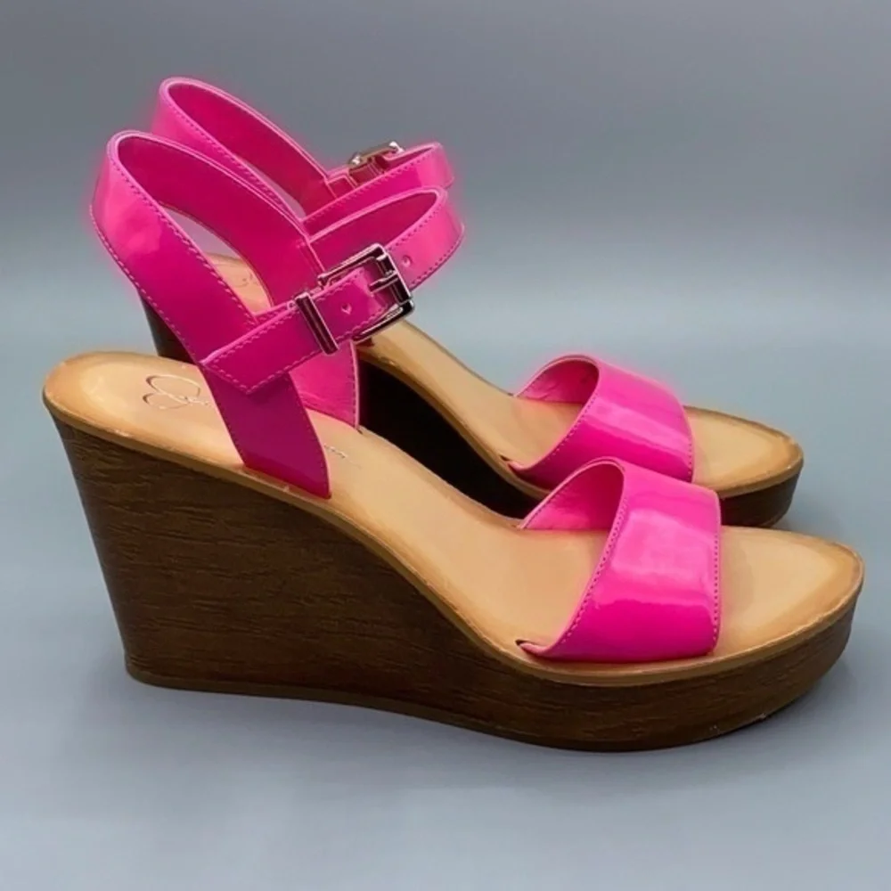 Jessica Simpson Miercen Neon pink wedge sandal