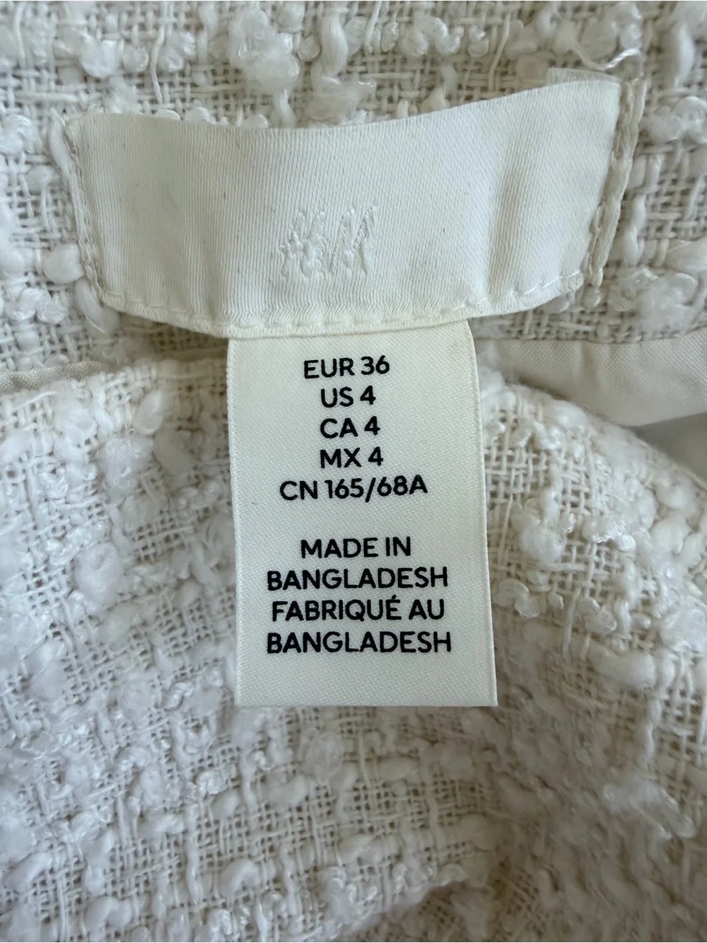 H&M cream tweed