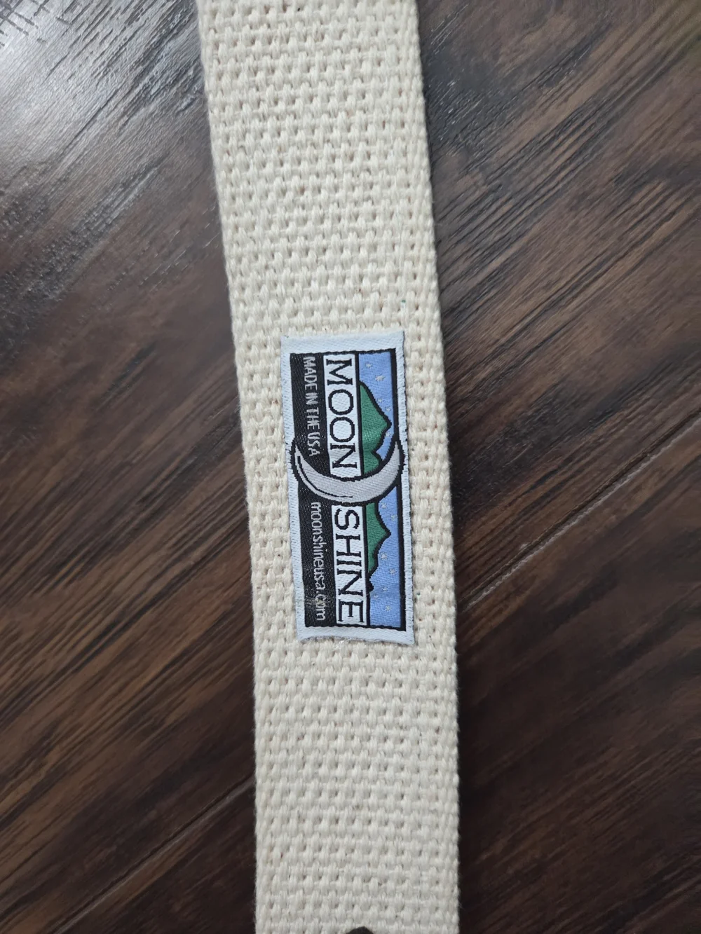 Moon Shine Green Stripe Canvas Leather-Trim Men's Belt