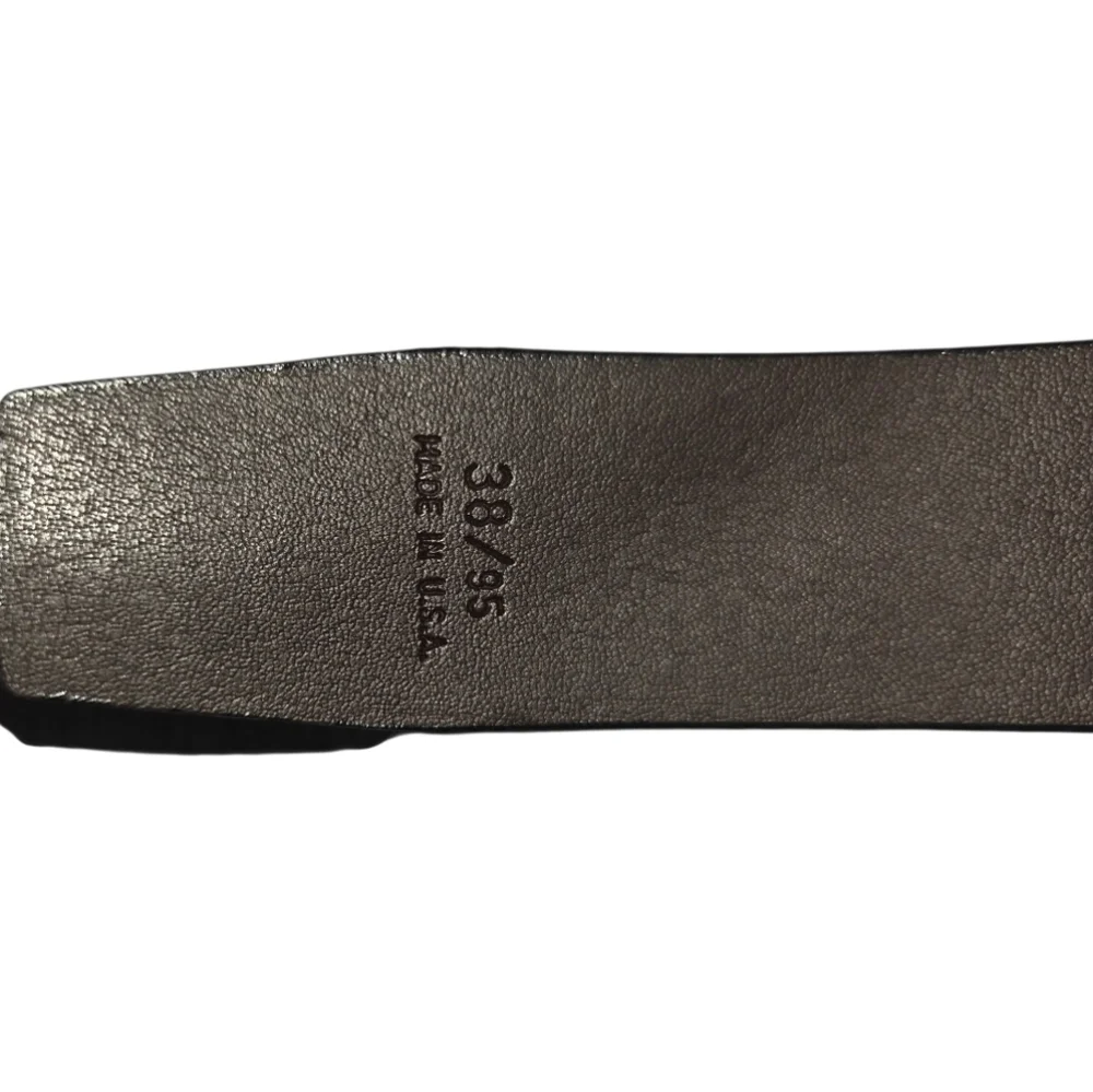 Pierre Cardin Reversible Belt Black Leather Flip Buckle Silver Gunmetal Size 38