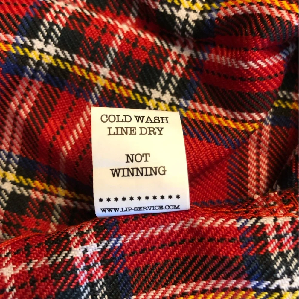 LIP SERVICE near vintage 2010 Punk and Disorderly kilt pin mini skirt