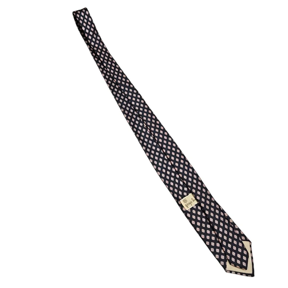 Giorgio Sant Angelo‎ Necktie Black with Bronze Geometric Squares All Silk