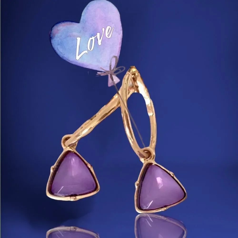💎240💎 Gorgeous orchid jewelry semi precious stone and beautiful gold‎ plating
