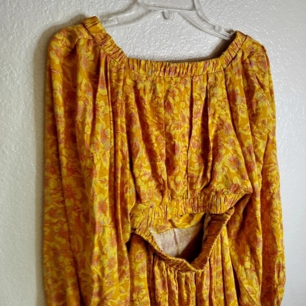 Free People Jael Printed Mini Dress In Golden Combo sz S