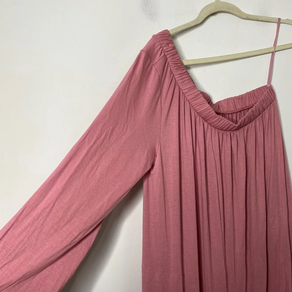 Free People Dusty Rose One-Shoulder Jumpsuit