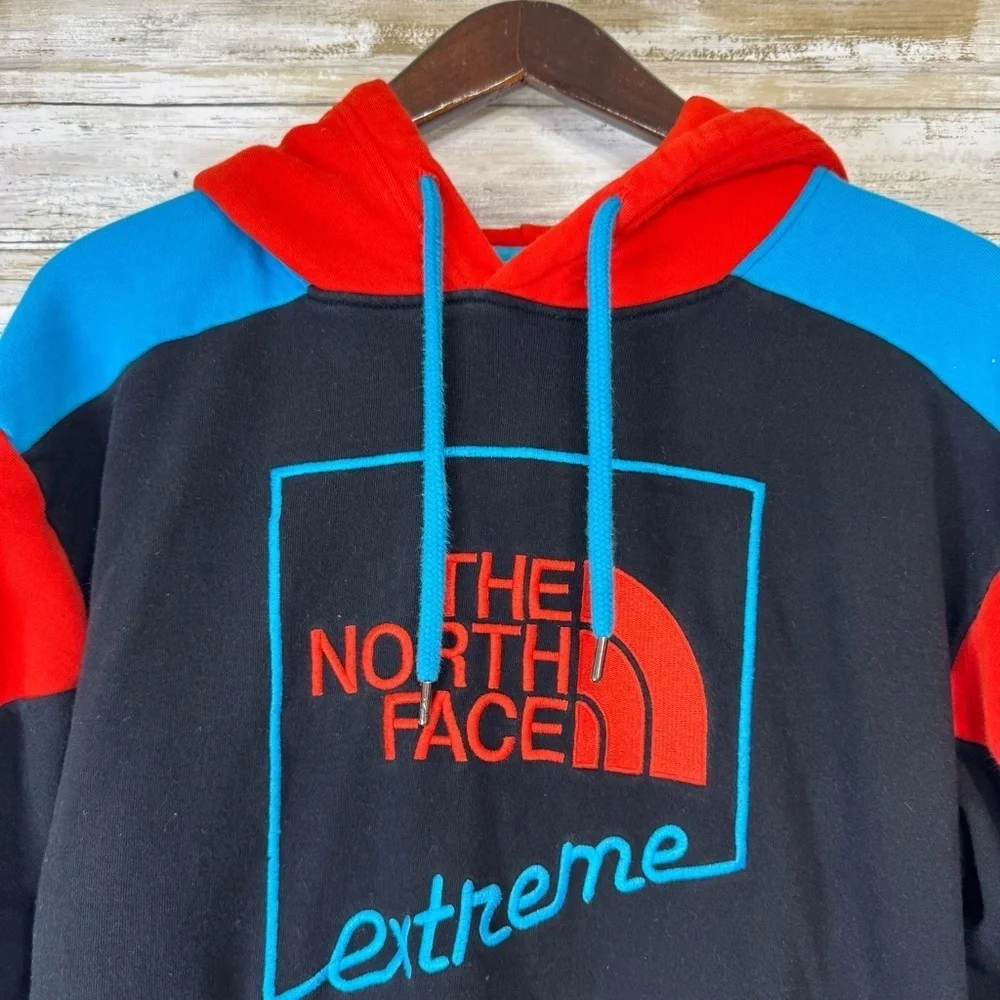 THE NORTH FACE Extreme Pullover Hoodie Black In Tnf Black/ Fiery Red/ Blue Small