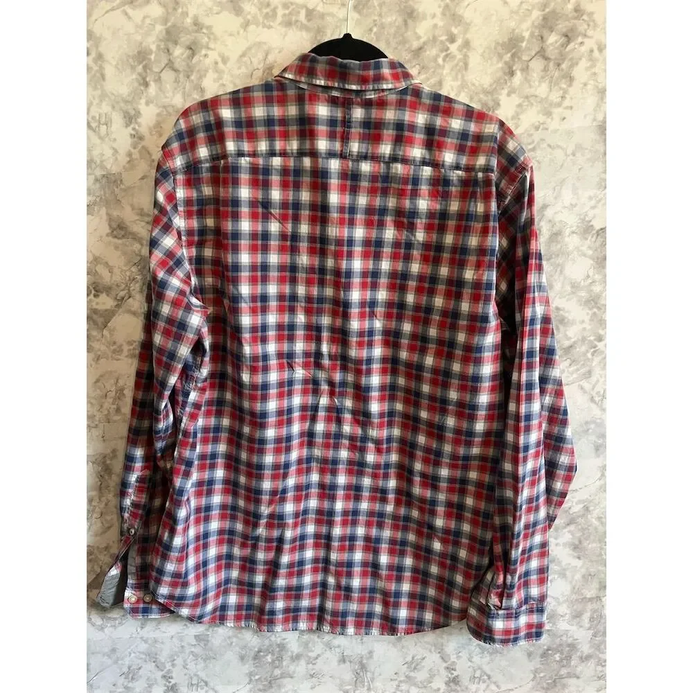 Banana Republic Men's Plaid Long Sleeve Button-Up‎ Shirt Size L