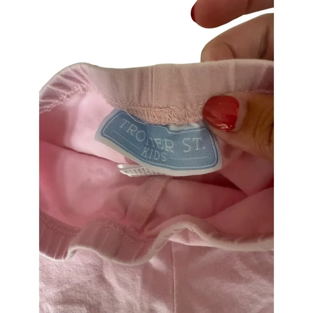 Trotter Street Kids Girl Blue & Pink Ballerina Ruffle Pants Set Size 24 M