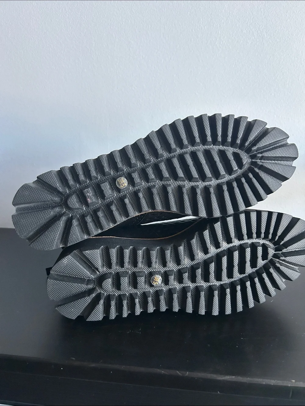 ALL BLACK  Perforated Platform Ankle Shoes 8 Black