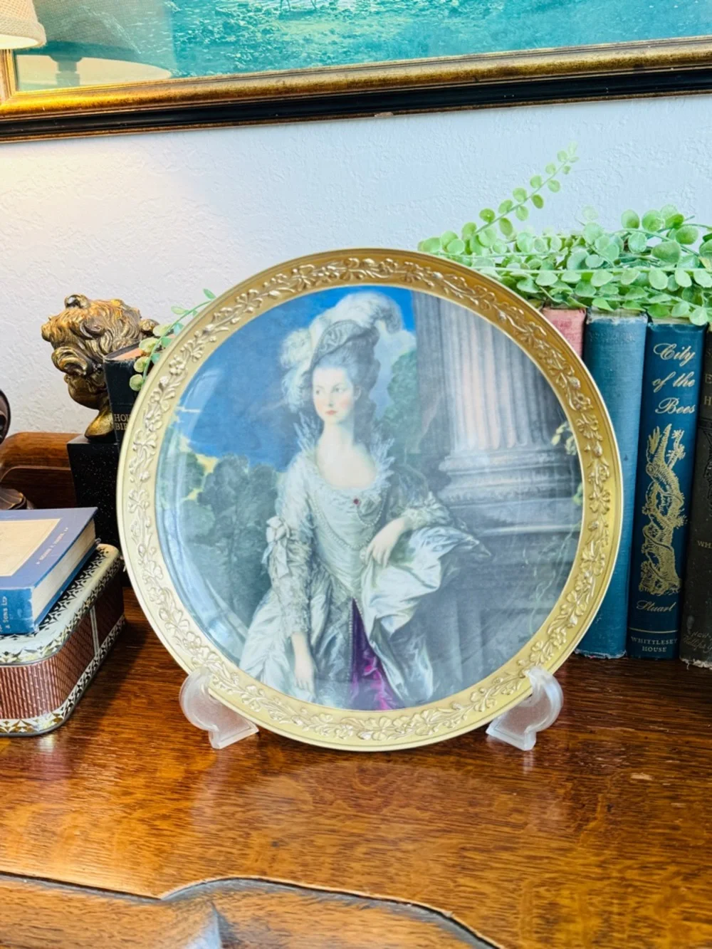 Gorham Gold Framed Portrait Plate with “Honorable Mrs. Graham”1777