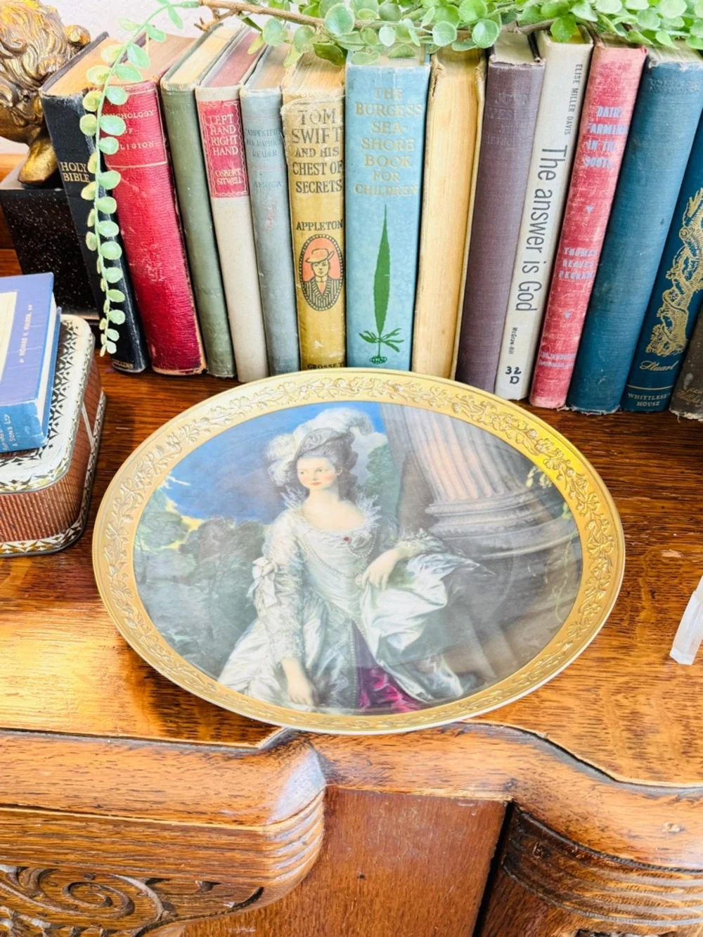 Gorham Gold Framed Portrait Plate with “Honorable Mrs. Graham”1777