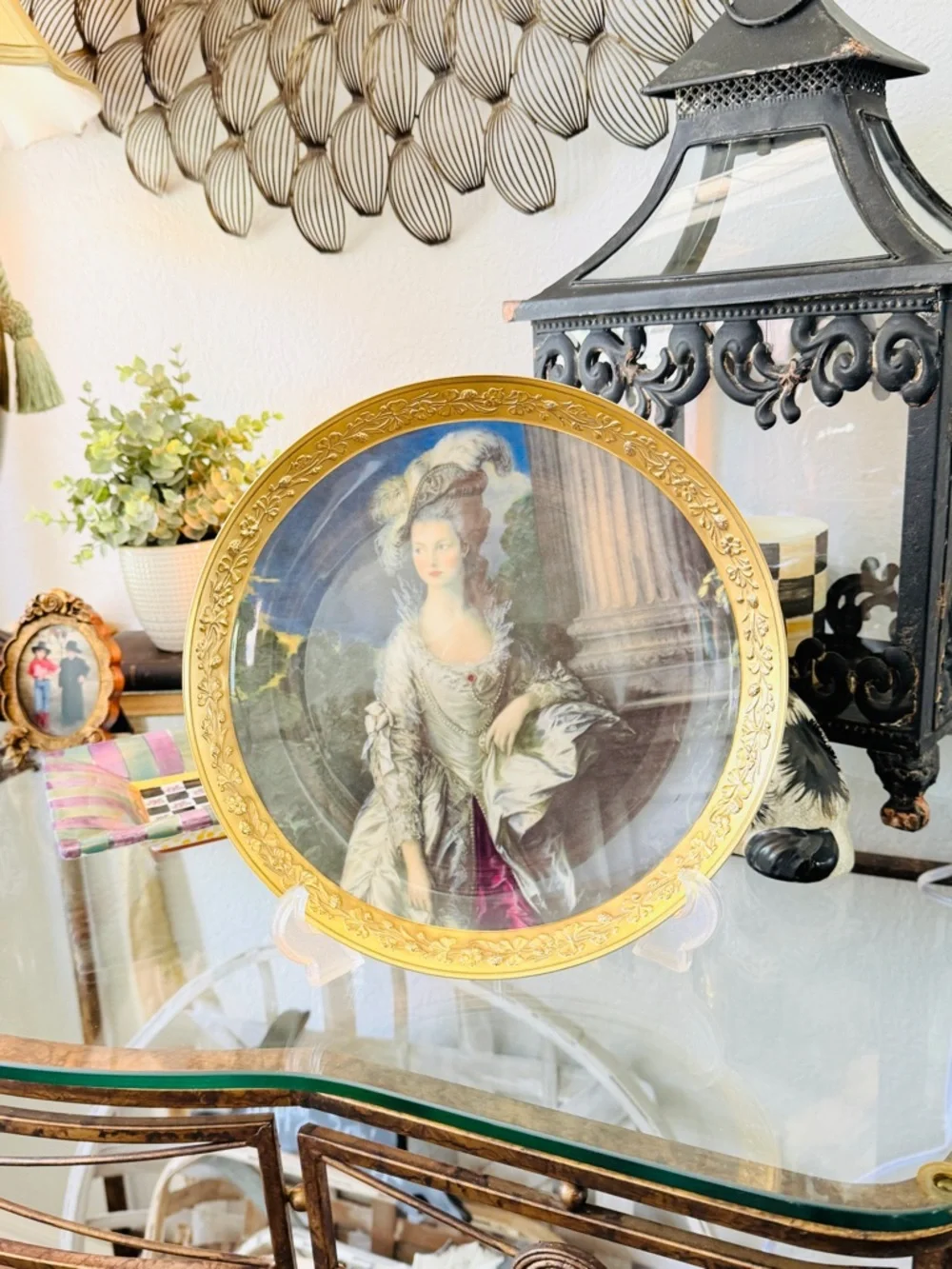 Gorham Gold Framed Portrait Plate with “Honorable Mrs. Graham”1777