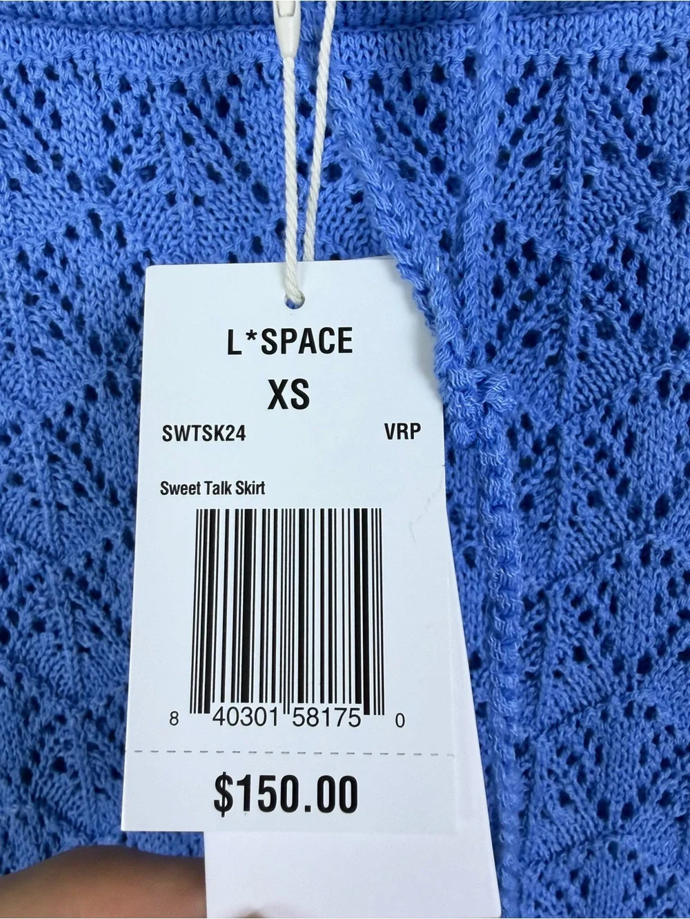 L*SPACE Sweet Talk Knit Set Blue NWT Top S Skirt XS